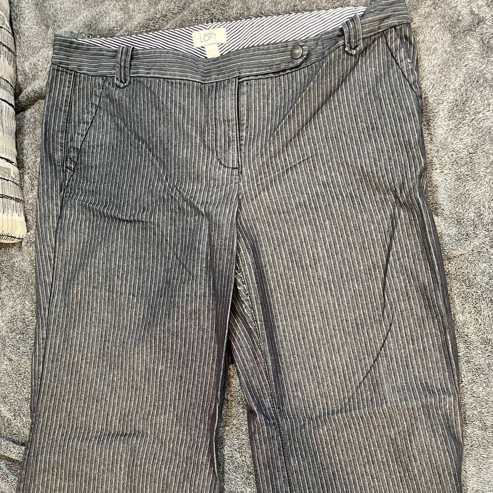 Ann Taylor Loft pinstriped trouser jeans